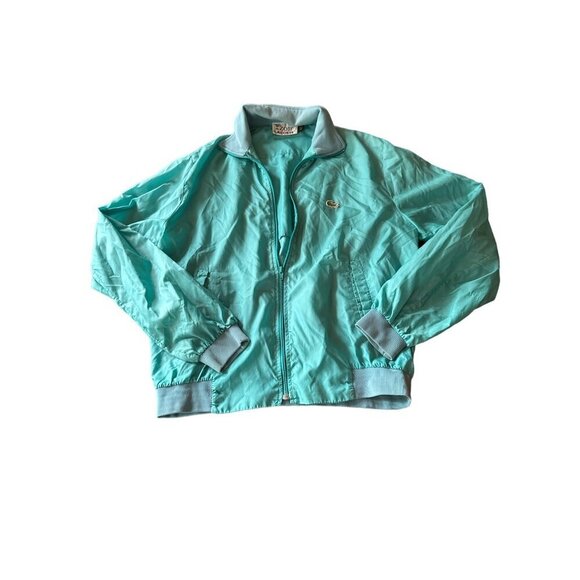 Izod Lacoste Vintage Nylon Windbreaker Jacket Teal Size L - Picture 1 of 5